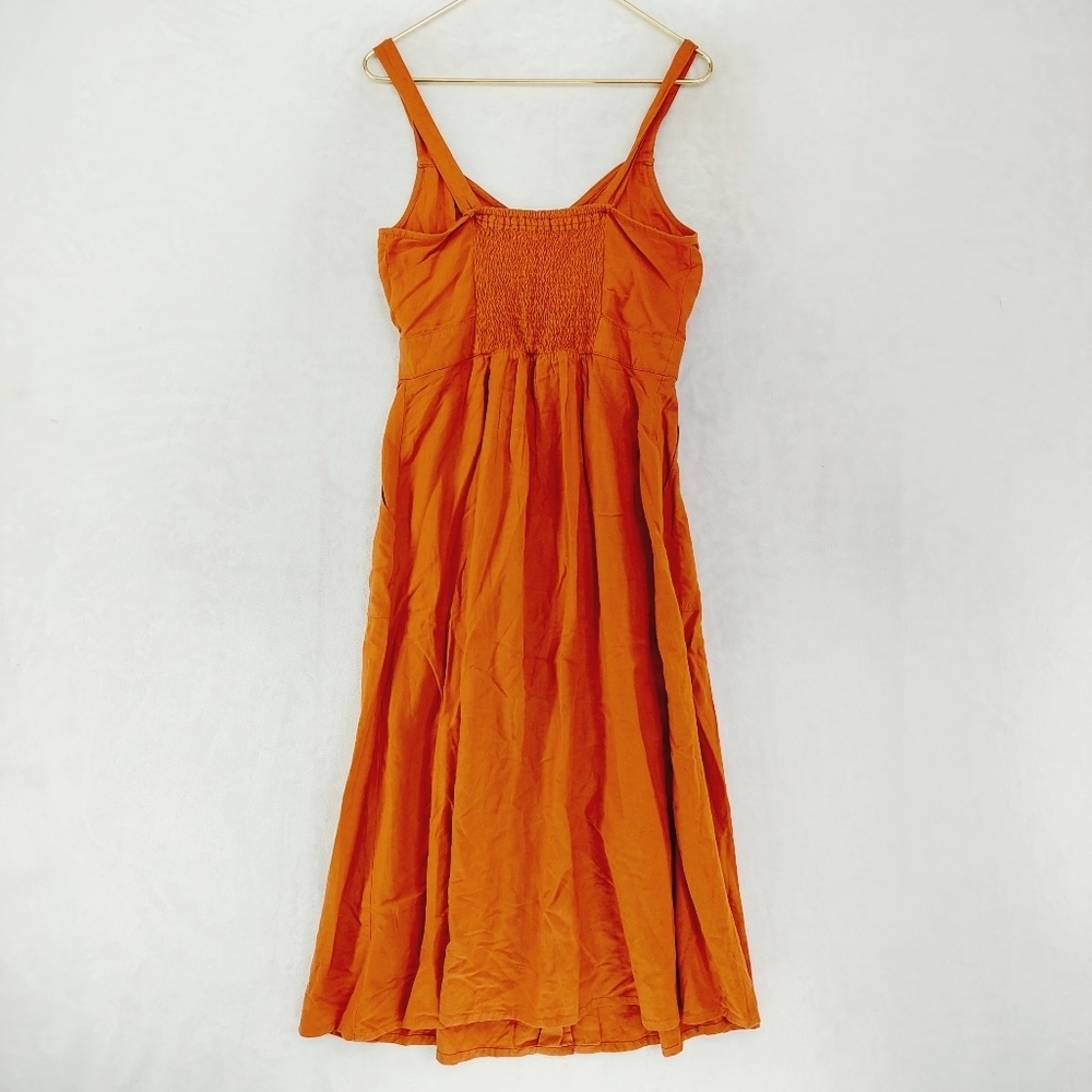 A.N.A. New Approach Rust Orange Button Down Linen… - image 5